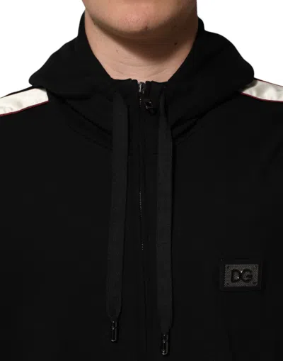 Pre-owned Dolce & Gabbana Black Cotton Plaque Track Cardigan Men's Sweater ()