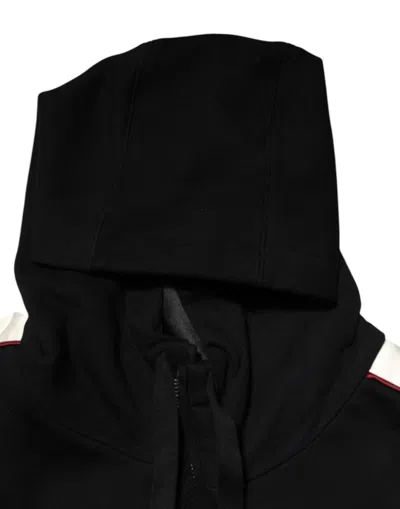 Pre-owned Dolce & Gabbana Black Cotton Plaque Track Cardigan Men's Sweater ()