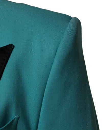 Pre-owned Dolce & Gabbana Cyan 3 Piece Wool Silk Blend Suit Men's Sicilia () In Green