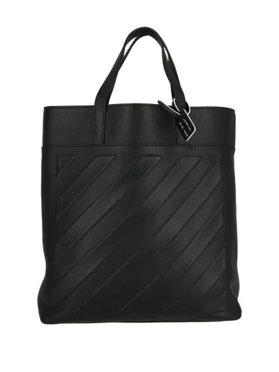 Off-white Logo-embossed Tote Bag In Black