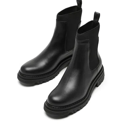 La Canadienne Darren Leather Extended-elastic Chelsea Boots In Black