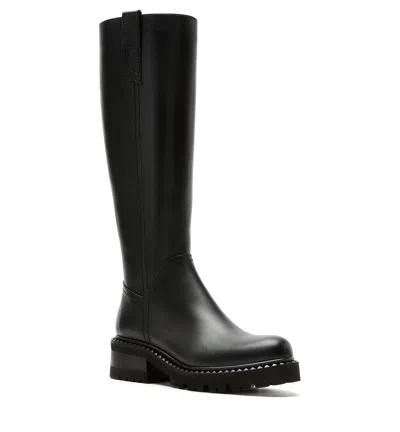 La Canadienne Cyrus Leather Lug-sole Knee Boots In Animal Print