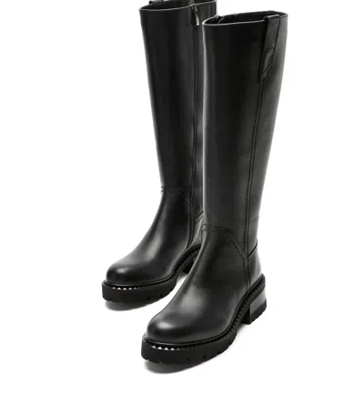 La Canadienne Cyrus Leather Lug-sole Knee Boots In Animal Print