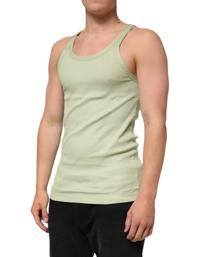 Dolce & Gabbana Light Green Tank Sleeveless Men Men T-shirt In Green