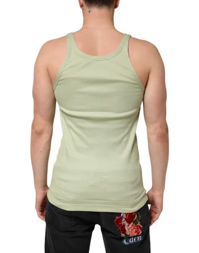 Dolce & Gabbana Light Green Tank Sleeveless Men Men T-shirt In Green