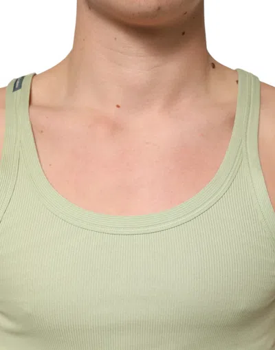 Dolce & Gabbana Light Green Tank Sleeveless Men Men T-shirt In Green