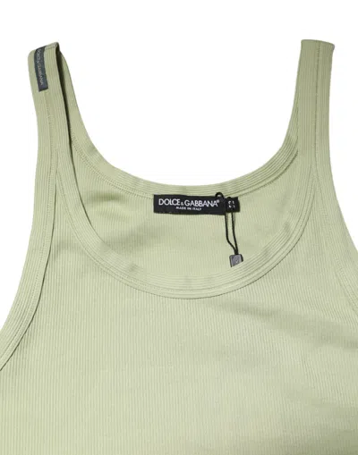 Dolce & Gabbana Light Green Tank Sleeveless Men Men T-shirt In Green