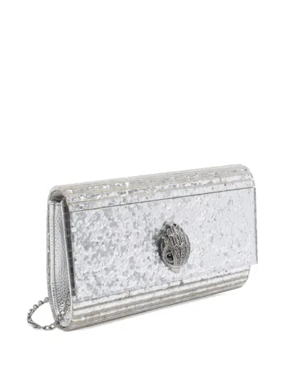 Kurt Geiger Embellished Chain Shoulder Bag In Silver