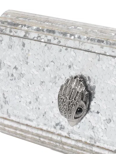 Kurt Geiger Embellished Chain Shoulder Bag In Silver