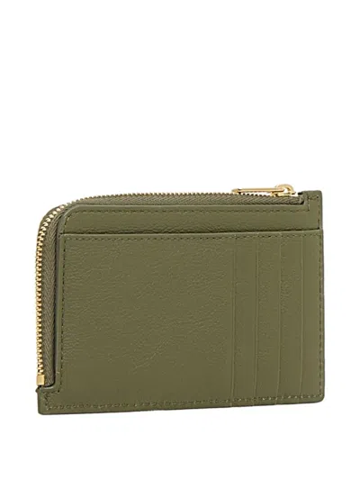 Mansur Gavriel Logo-plaque Leather Wallet In Green