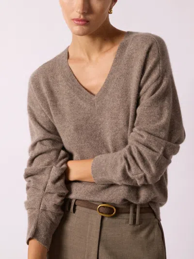 Brochu Walker The Ennes Ruched Cashmere Sweater In Gray