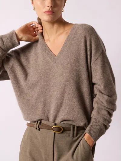Brochu Walker The Ennes Ruched Cashmere Sweater In Gray