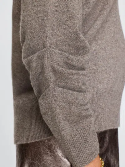 Brochu Walker The Ennes Ruched Cashmere Sweater In Gray
