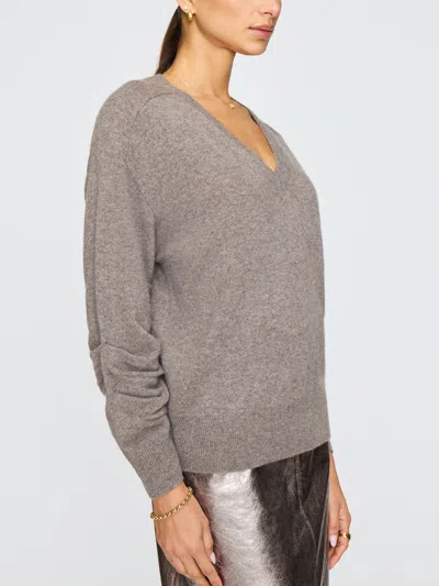 Brochu Walker The Ennes Ruched Cashmere Sweater In Gray
