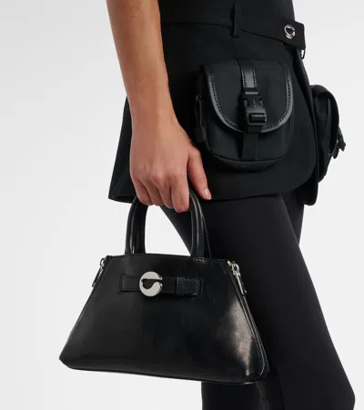 Coperni Structured Shoulder Bag Circular Clasp In Black