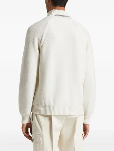 Peserico Roll-neck Raglan-sleeve Sweater In White