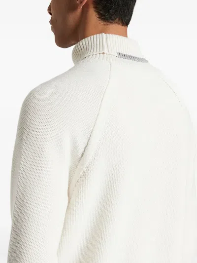 Peserico Roll-neck Raglan-sleeve Sweater In White