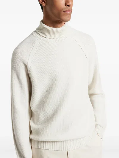 Peserico Roll-neck Raglan-sleeve Sweater In White