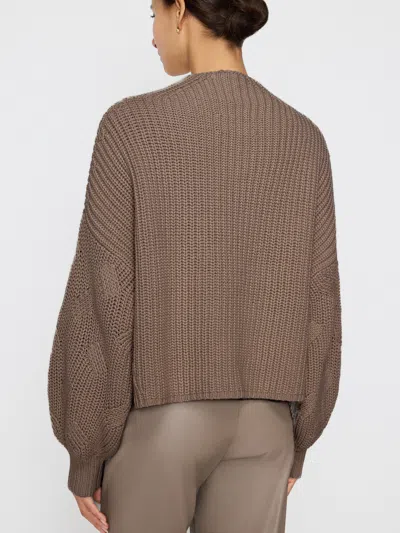 Brochu Walker The Grayson Cable Pullover In Brown