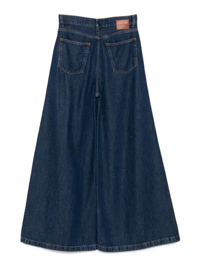P.a.r.o.s.h Parosh Denim Wide Leg Jeans In Blue