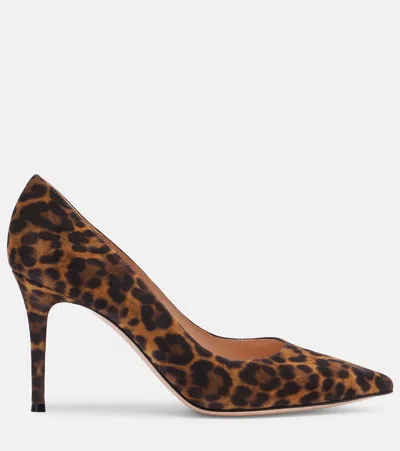 Gianvito Rossi Leopard Print Suede Pumps In Animal Print