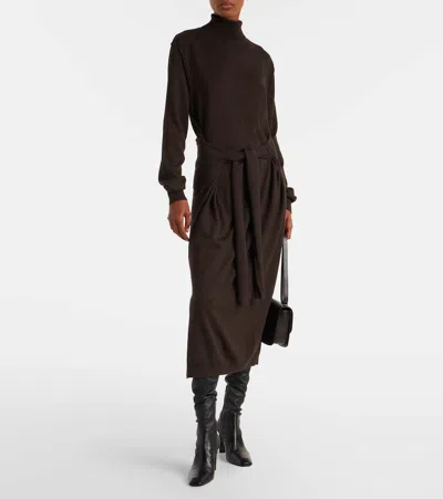 Lemaire Trompe L'oeil Dress In Brown