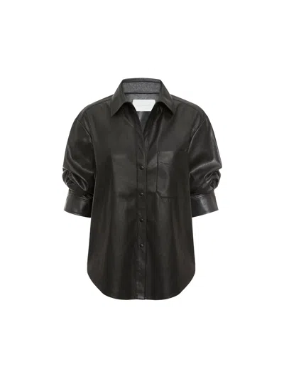 Brochu Walker The Pia Vegan Leather Shirt In Black