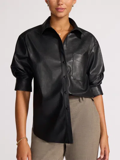 Brochu Walker The Pia Vegan Leather Shirt In Black