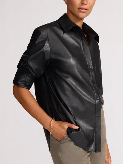 Brochu Walker The Pia Vegan Leather Shirt In Black