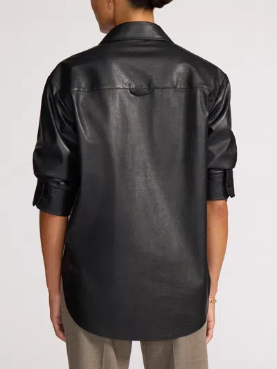 Brochu Walker The Pia Vegan Leather Shirt In Black