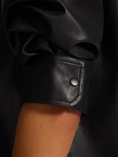 Brochu Walker The Pia Vegan Leather Shirt In Black