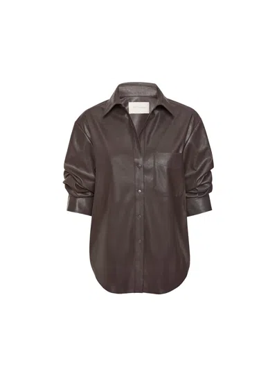 Brochu Walker The Pia Vegan Leather Shirt In Black