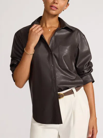 Brochu Walker The Pia Vegan Leather Shirt In Black