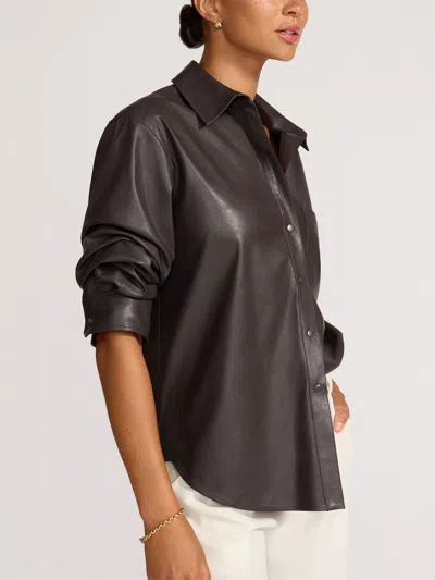 Brochu Walker The Pia Vegan Leather Shirt In Black