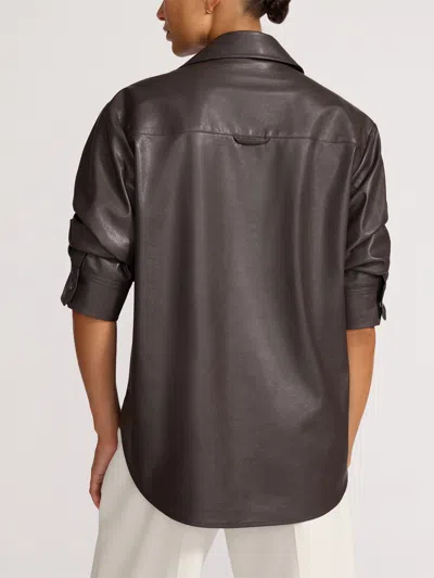 Brochu Walker The Pia Vegan Leather Shirt In Black
