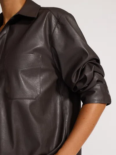Brochu Walker The Pia Vegan Leather Shirt In Black