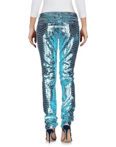 Shop Blumarine Denim Trousers In Turquoise