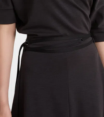Lemaire Twisted Belted Jersey Midi Dress In Black