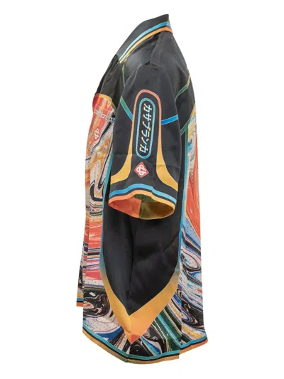 Casablanca Shirt With Multicolor Abstract Print In Black