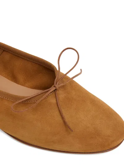 Mansur Gavriel Dream Suede Bow Ballet Flats In Animal Print