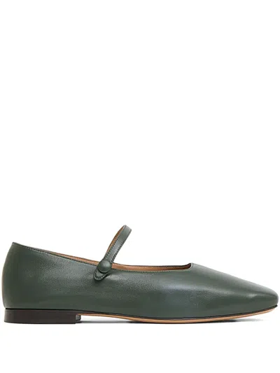Mansur Gavriel Square-toe Ballet Flats In Green