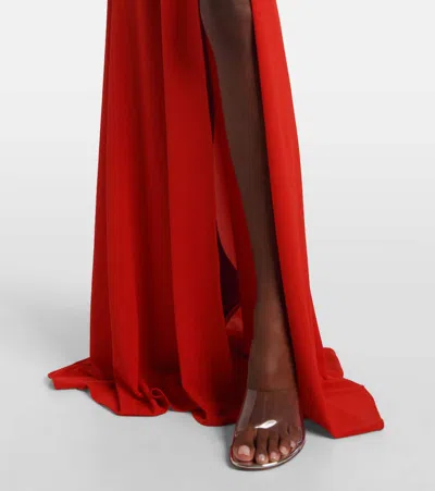 Alex Perry Long-sleeve Twist Gown Crepe Jersey In Red In Red