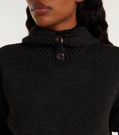 Lemaire Hooded Sweater In Black