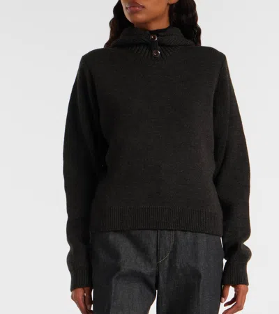 Lemaire Hooded Sweater In Black