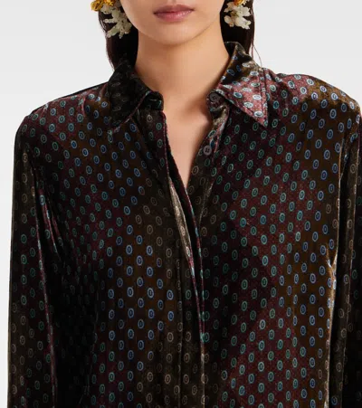 Dries Van Noten Printed Argyle-pattern Shirt In Green