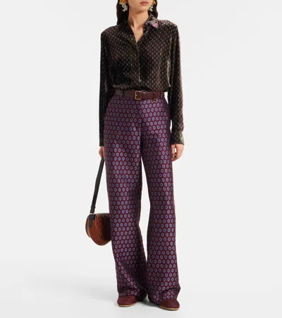 Dries Van Noten Printed Argyle-pattern Shirt In Green