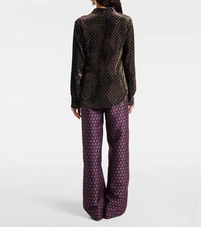 Dries Van Noten Printed Argyle-pattern Shirt In Green