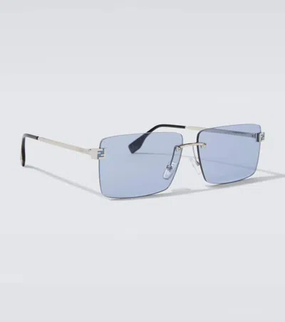 Fendi Sky Rectangular Sunglasses In Blue