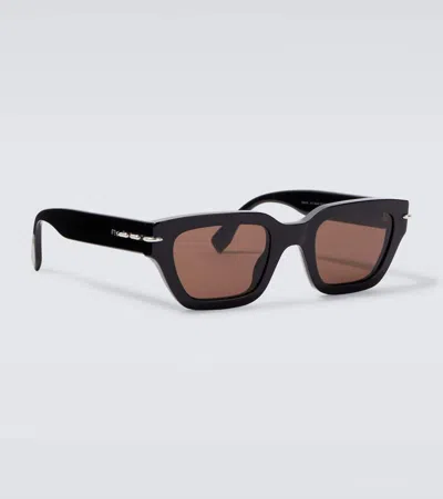Fendi Selleria Rectangular Sunglasses In Brown