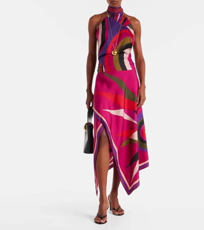 Pucci Iride Silk Satin Top In Multi